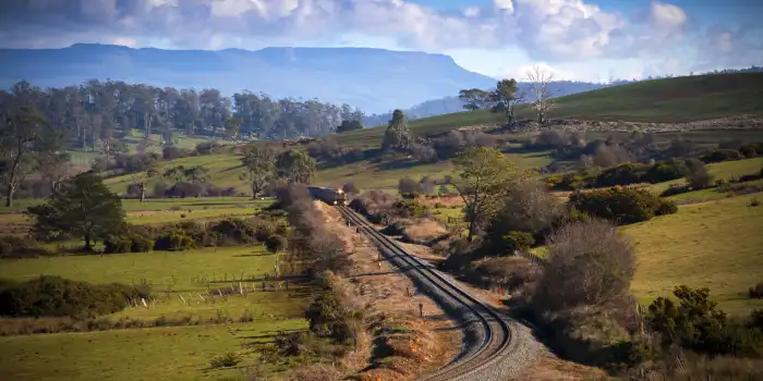 TasRail train through North West Tasmania