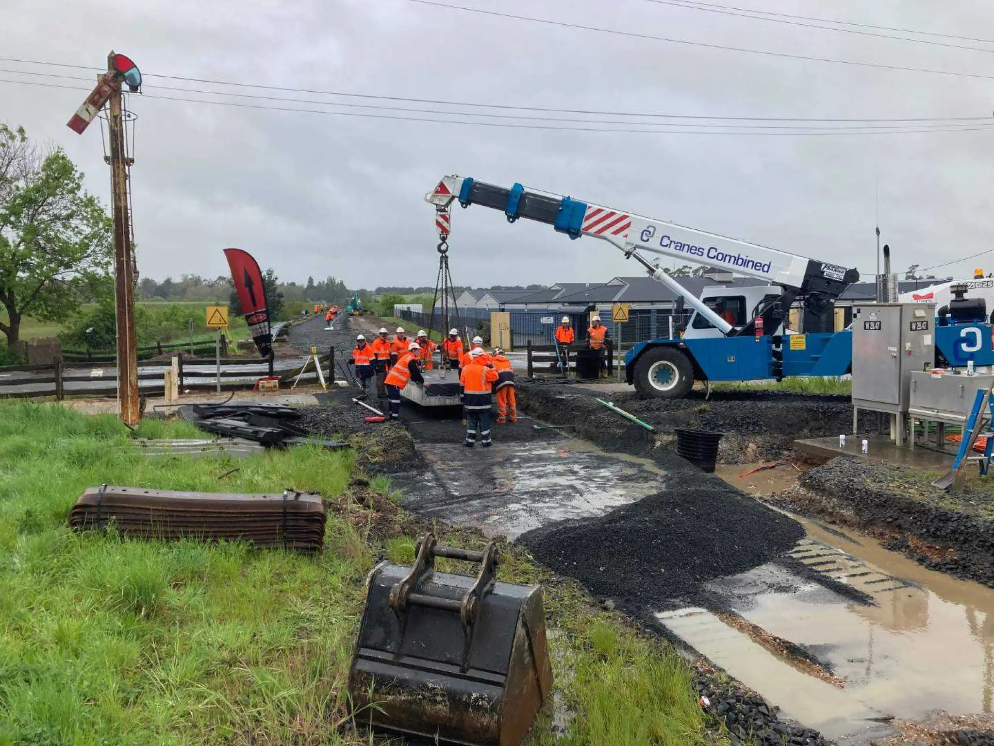 Level crossing upgrade works at Longford.
